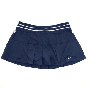 Nike Dri-Fit Pleated Mini Tennis Skirt Athletic Skort Women Size Large Dark Blue